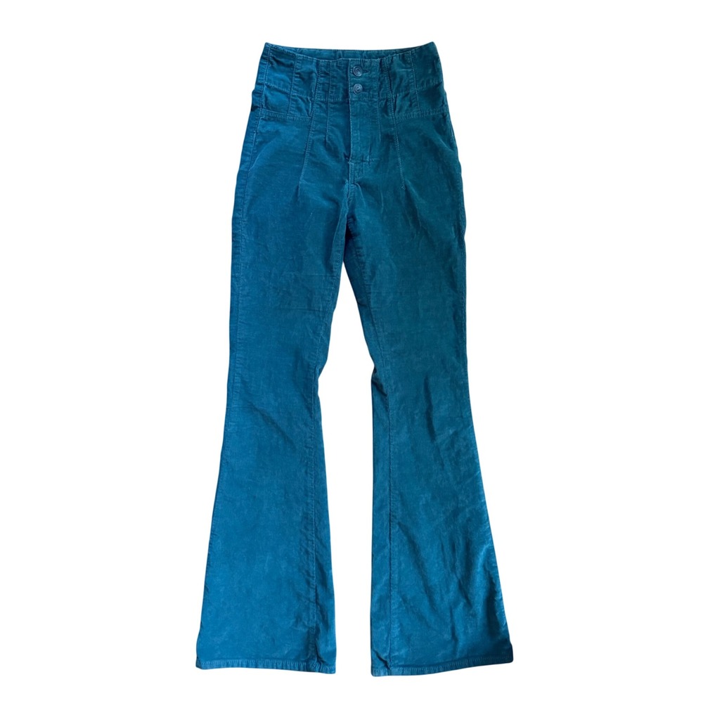 Free People We The Free Jayde Corduroy Flare Pants High Waist Size 24 Boho 70s
